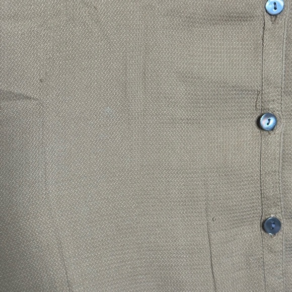 Figi Sport 100% Silk Buttoned Collared Sleeveless Top Brown Size large - Picture 5 of 5